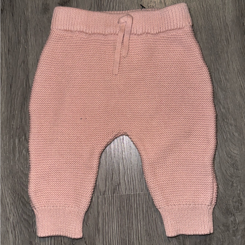 Pink stylish Knitted Leggings Baby girl 6 months.